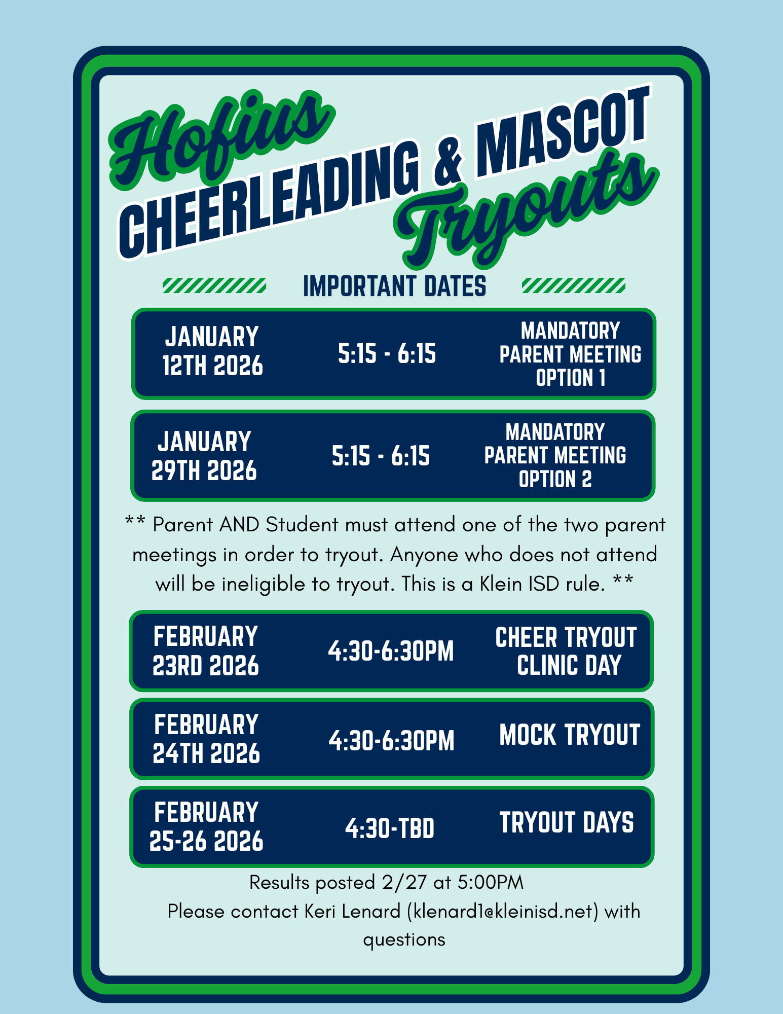 Hofius Cheer Tryouts