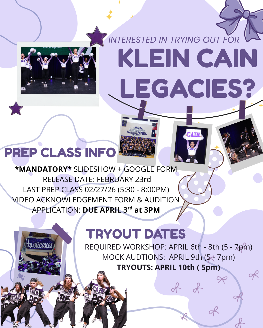 Klein Cain Legacies Tryouts