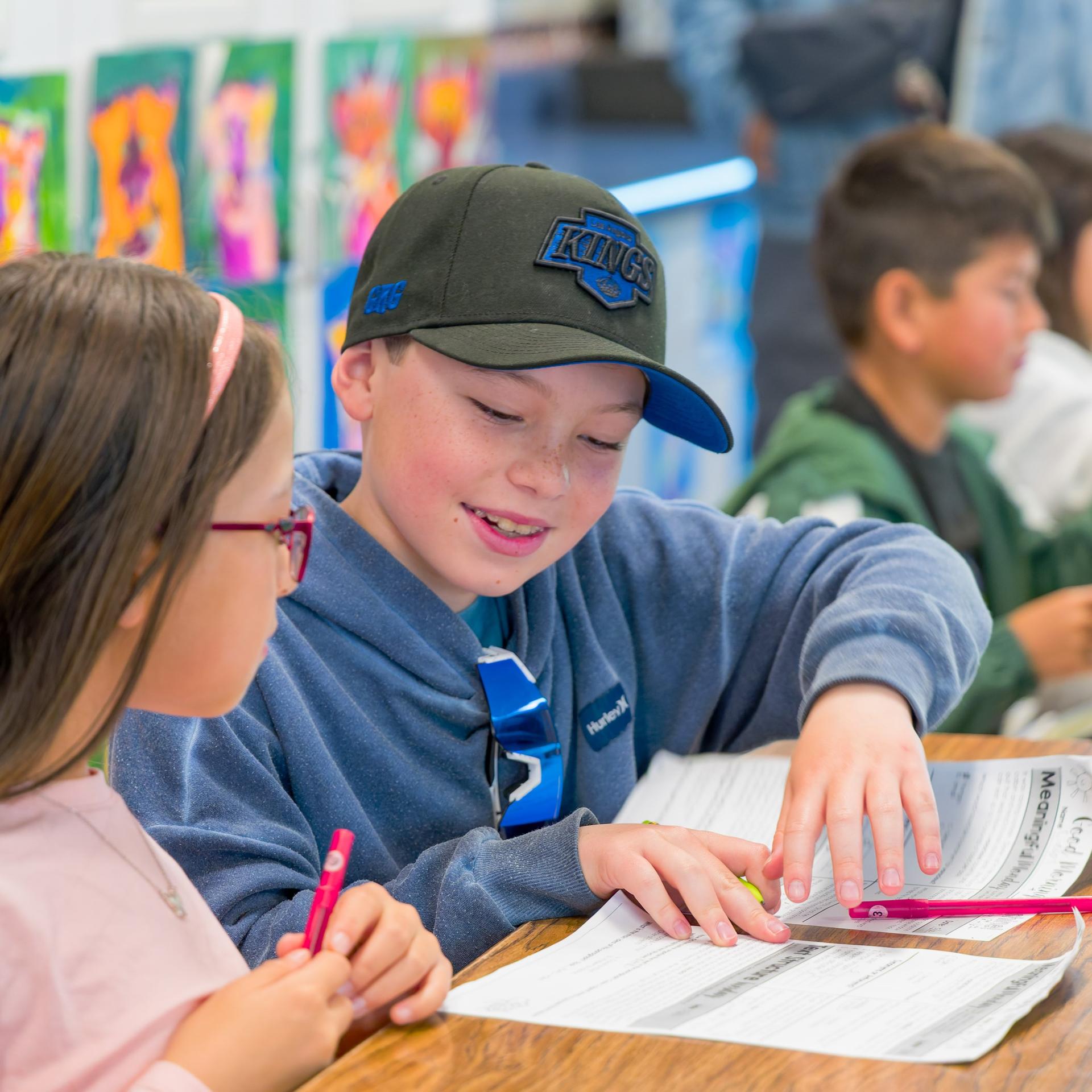 boy and girl taking test