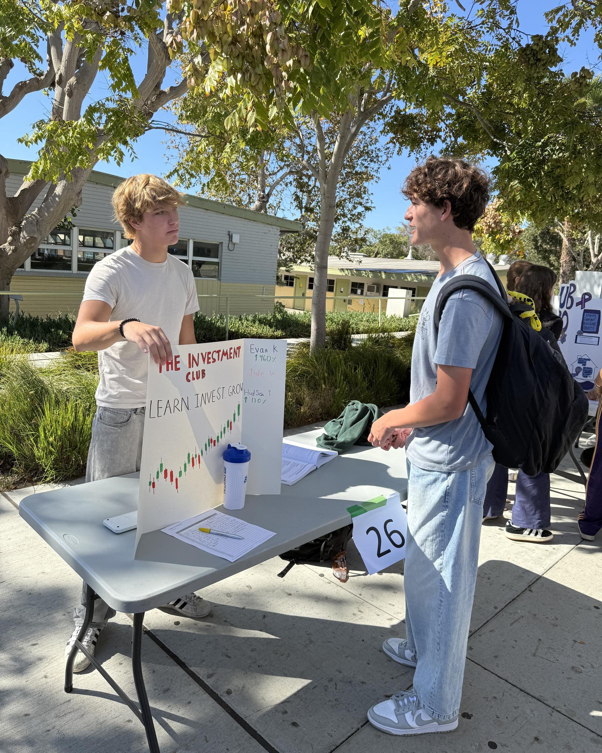 students at table