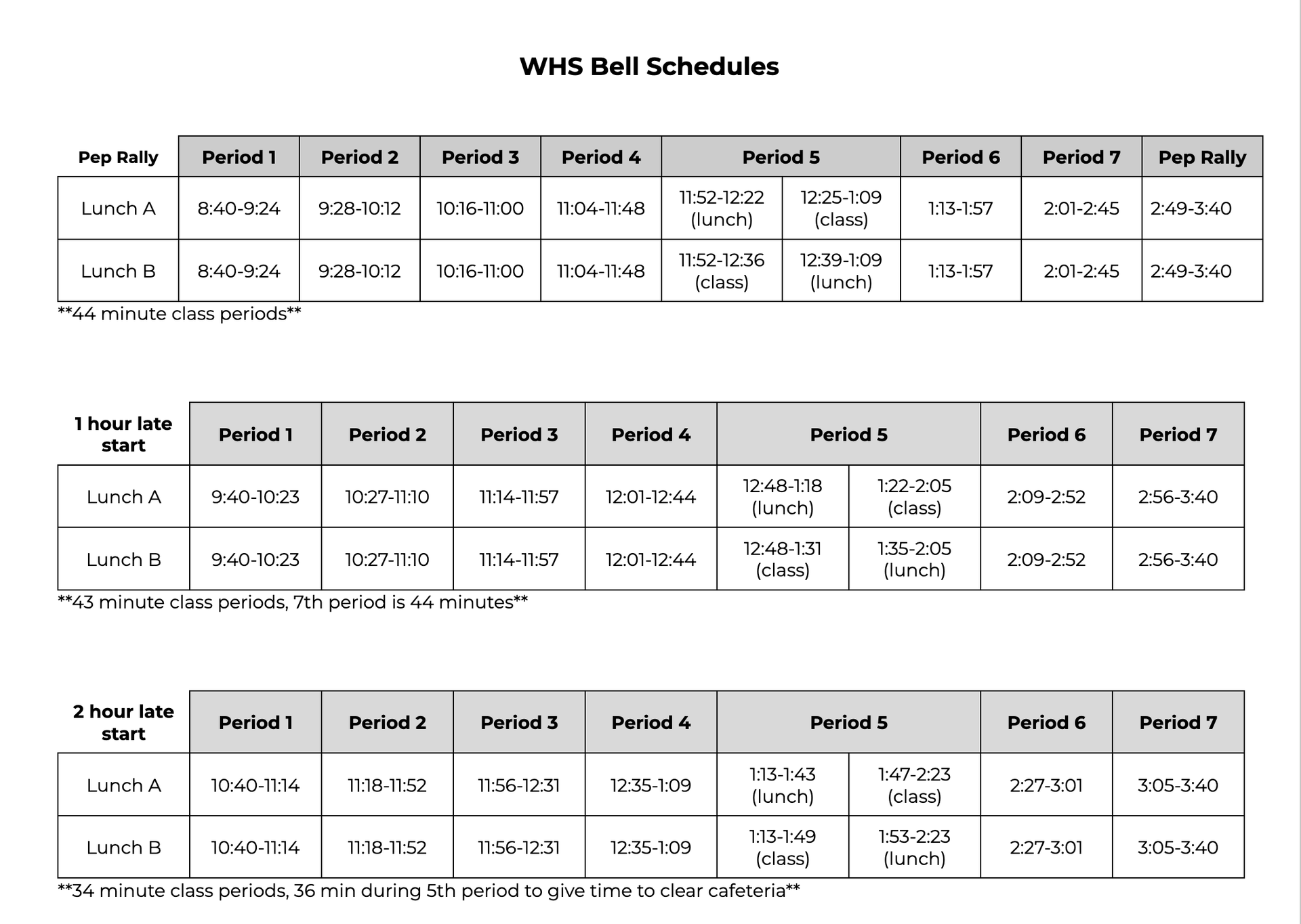 BELL SCHEDULE