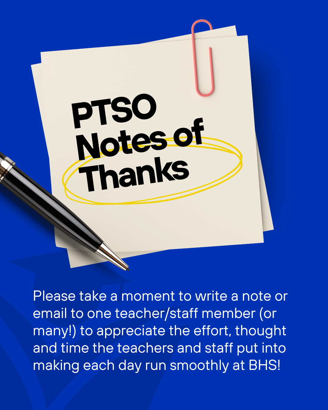 PTSO Notes of Thanks