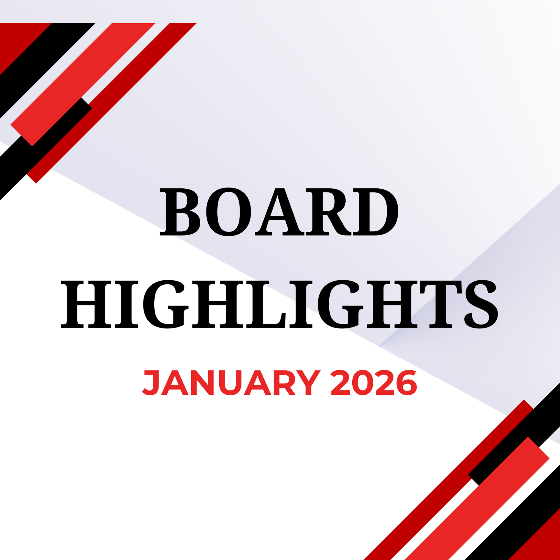 Catch up on key updates from this month’s Board of Education meeting, including project updates, instructional initiatives, recognitions, and approved action items. These highlights provide a quick, easy overview of the work happening across the district.