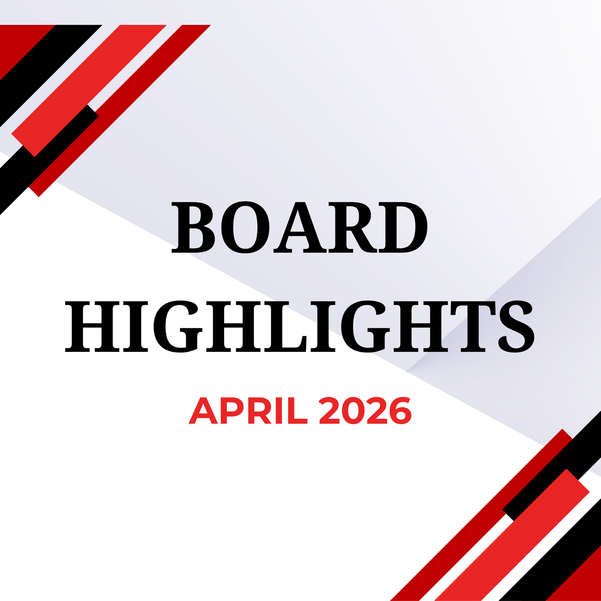 Catch up on key updates from this month’s Board of Education meeting, including project updates, instructional initiatives, recognitions, and approved action items. These highlights provide a quick, easy overview of the work happening across the district.