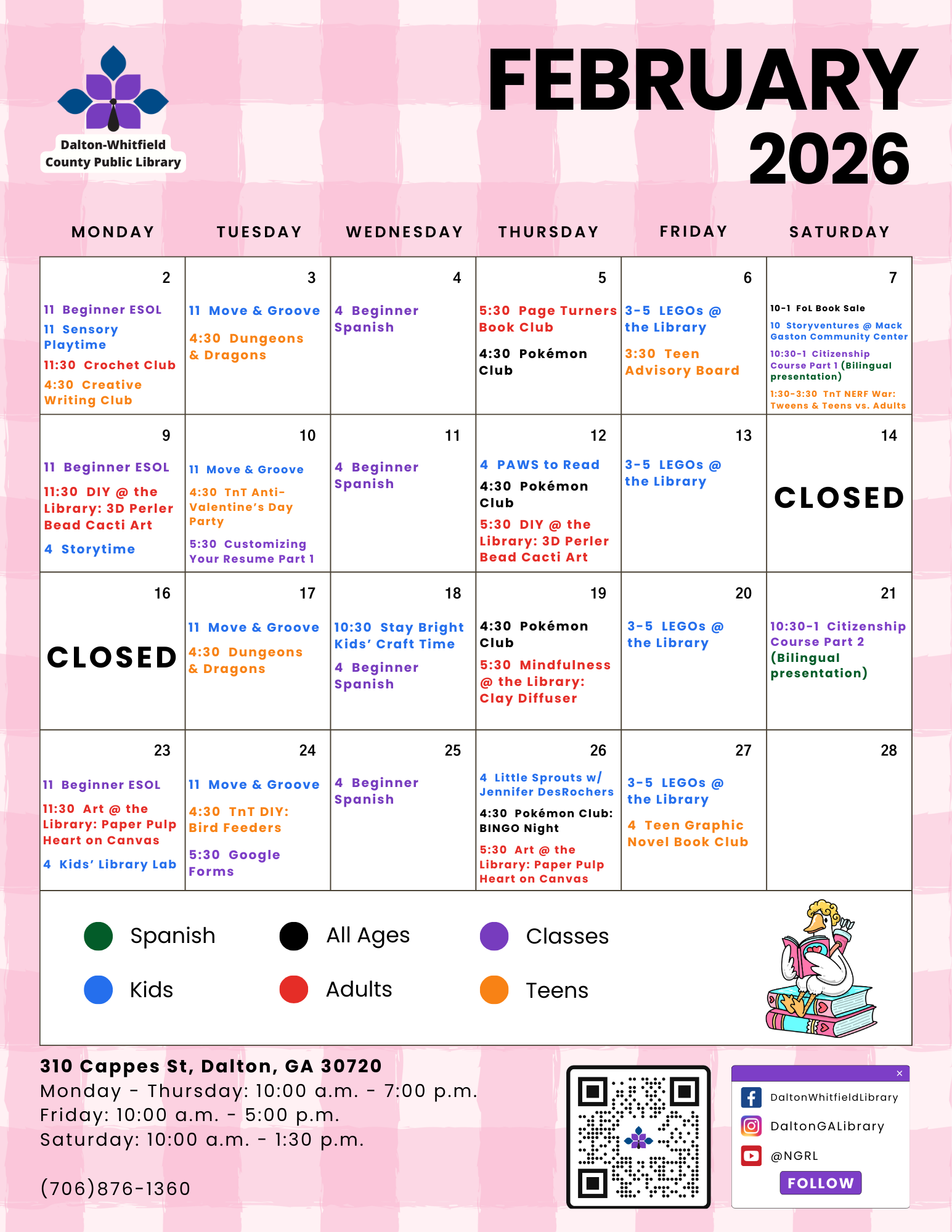 February at the Dalton-Whitfield County Public Library