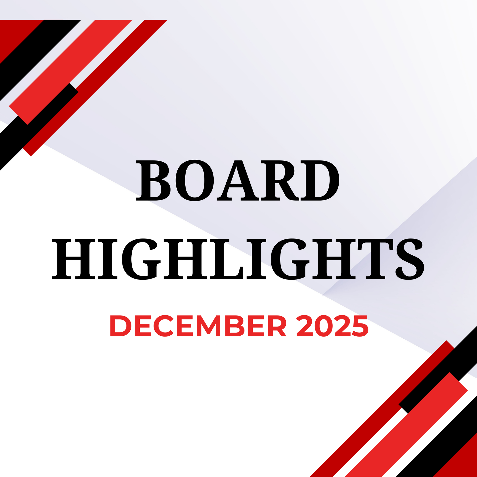 Catch up on key updates from this month’s Board of Education meeting, including project updates, instructional initiatives, recognitions, and approved action items. These highlights provide a quick, easy overview of the work happening across the district.