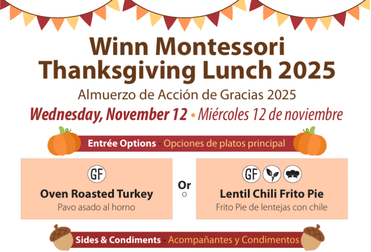 Flyer of Thanksgiving meal foods