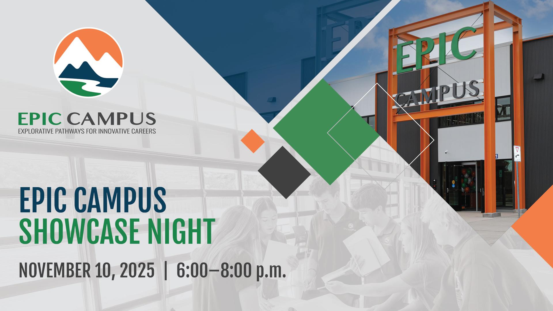 Header Graphic for EPIC Campus Showcase Night. All event information is in the body copy of the email.