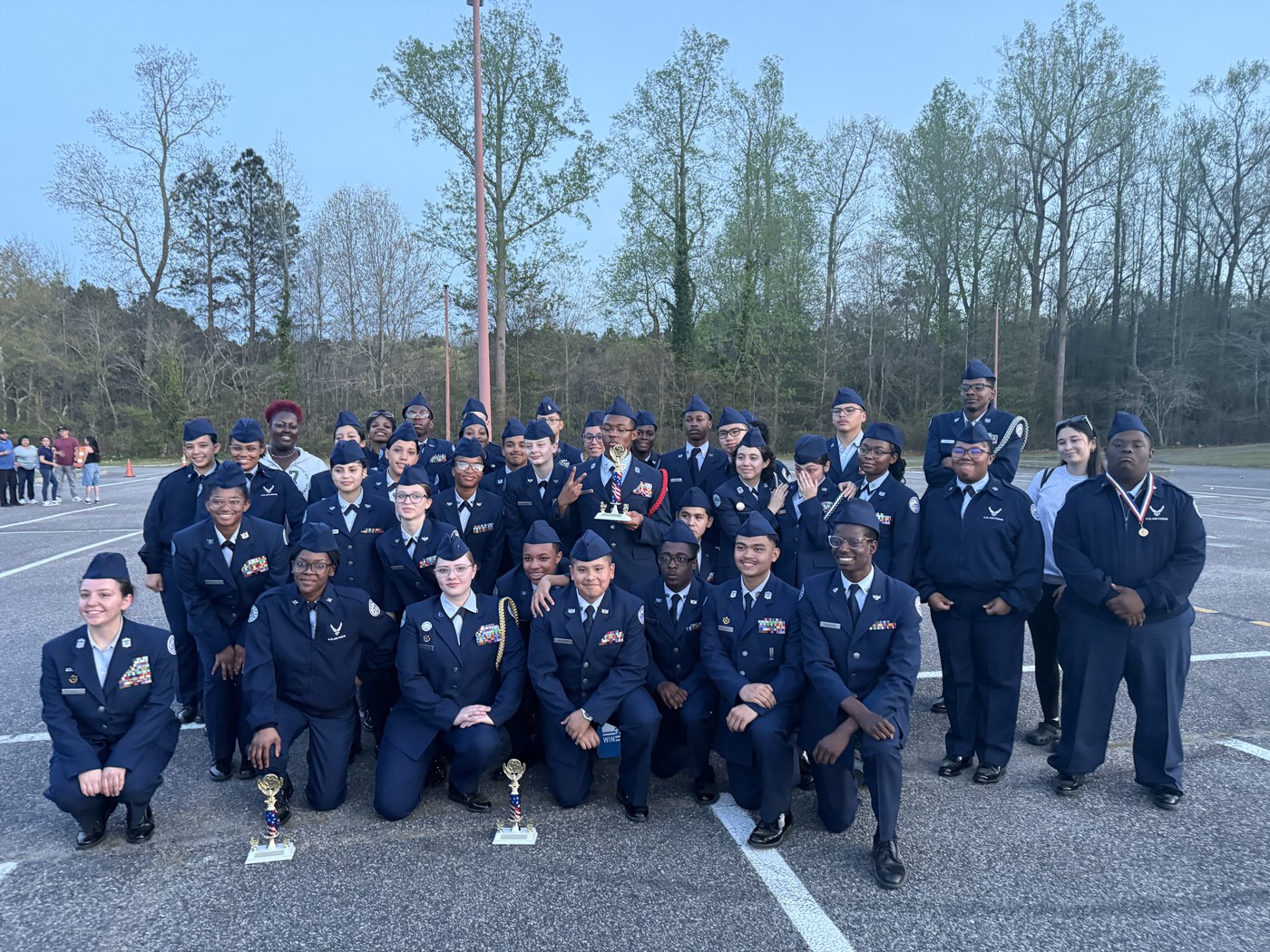 AFJROTC Cadets with their trophies