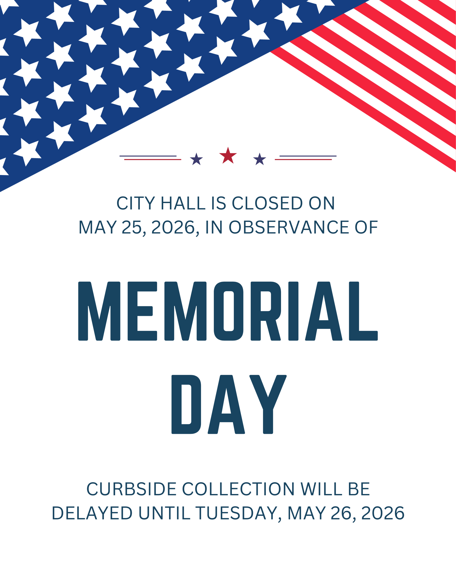 Memorial Day Closure Ad