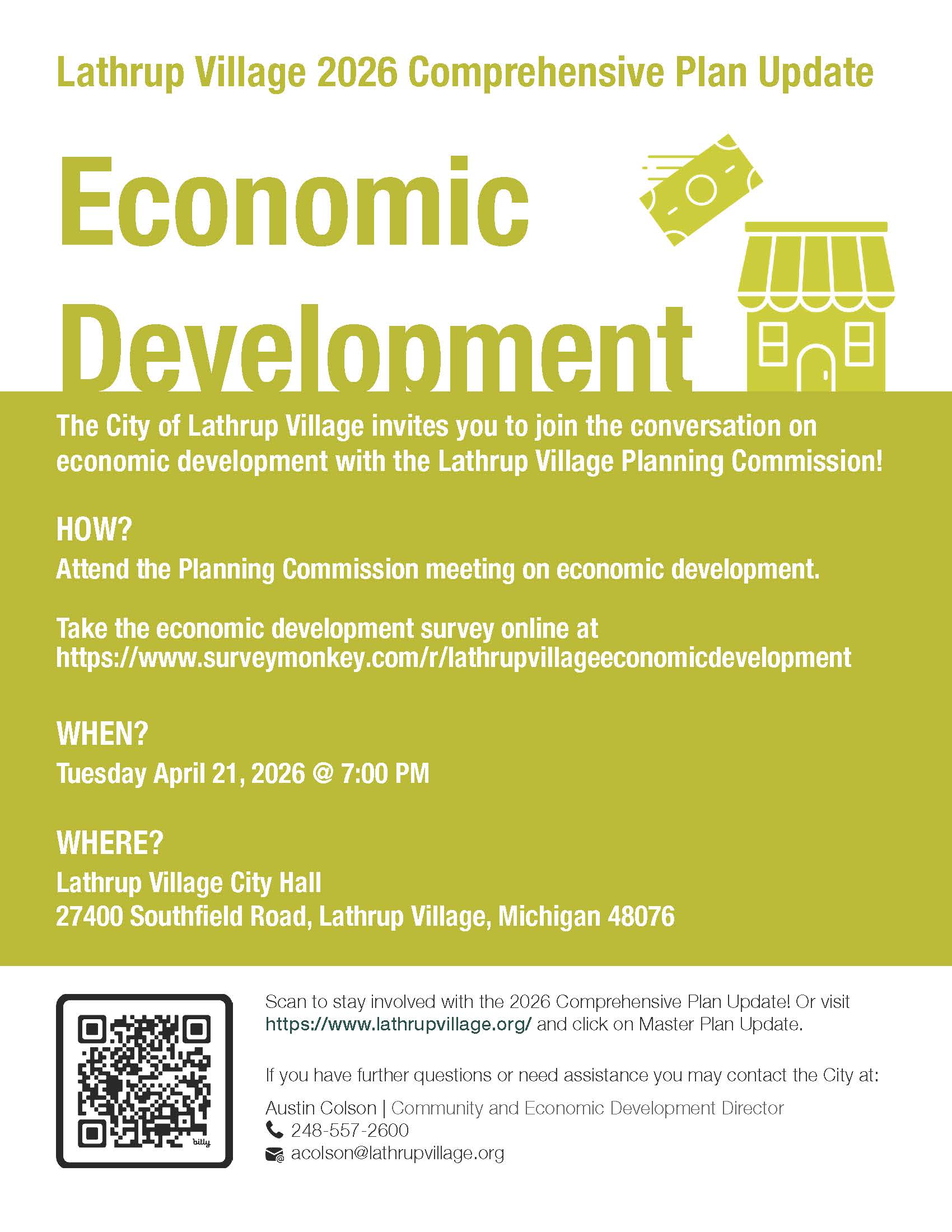 Economic Development Master Plan Meeting Flyer