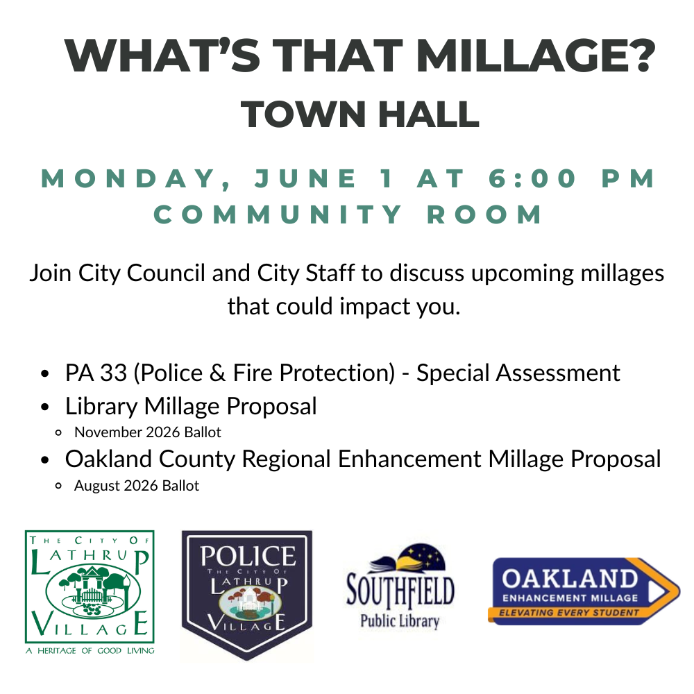 Millage Town Hall (6/1) Flyer