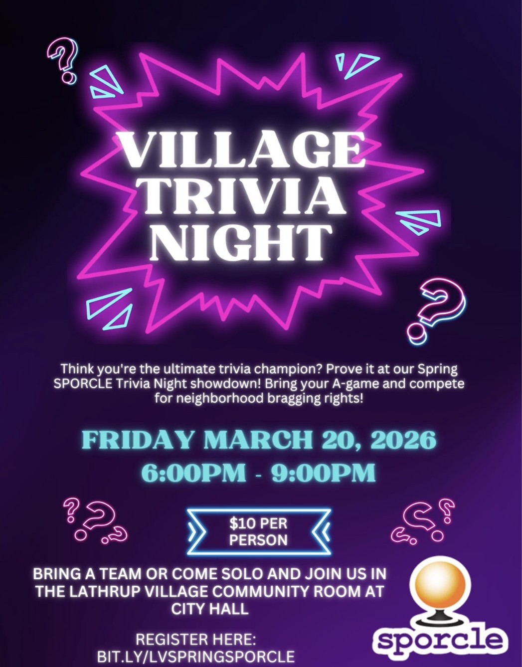 P&R Trivia Flyer