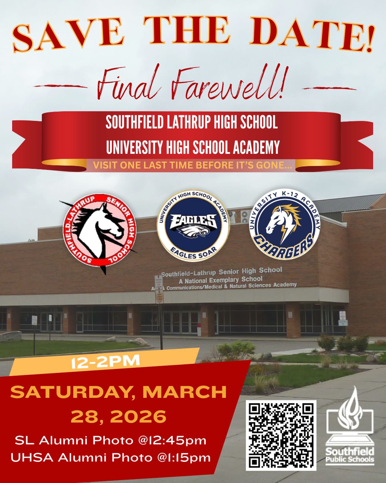 Southfield Lathrup University High School Farewell Flyer