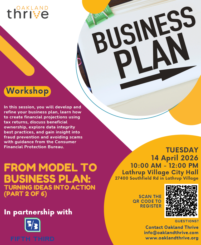 Oakland Thrive Business Plan Workshop