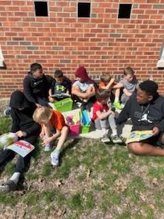 kindergarten buddies reading together