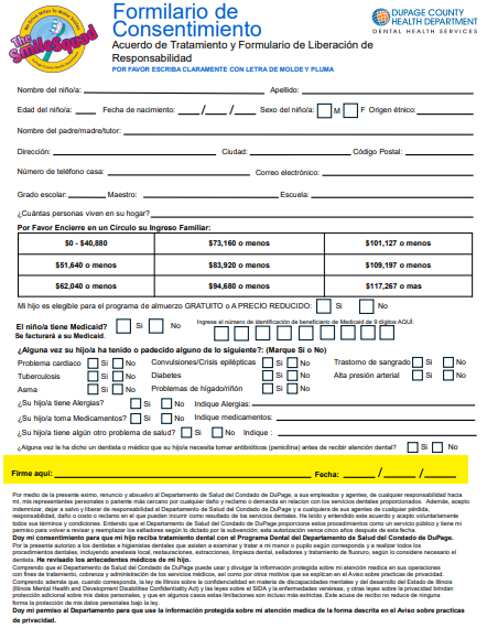 smile squad permission form