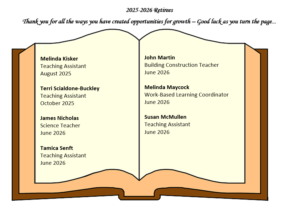 Illustration of a book listing retirees