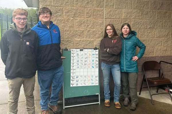 Four students posing together at Envirothon