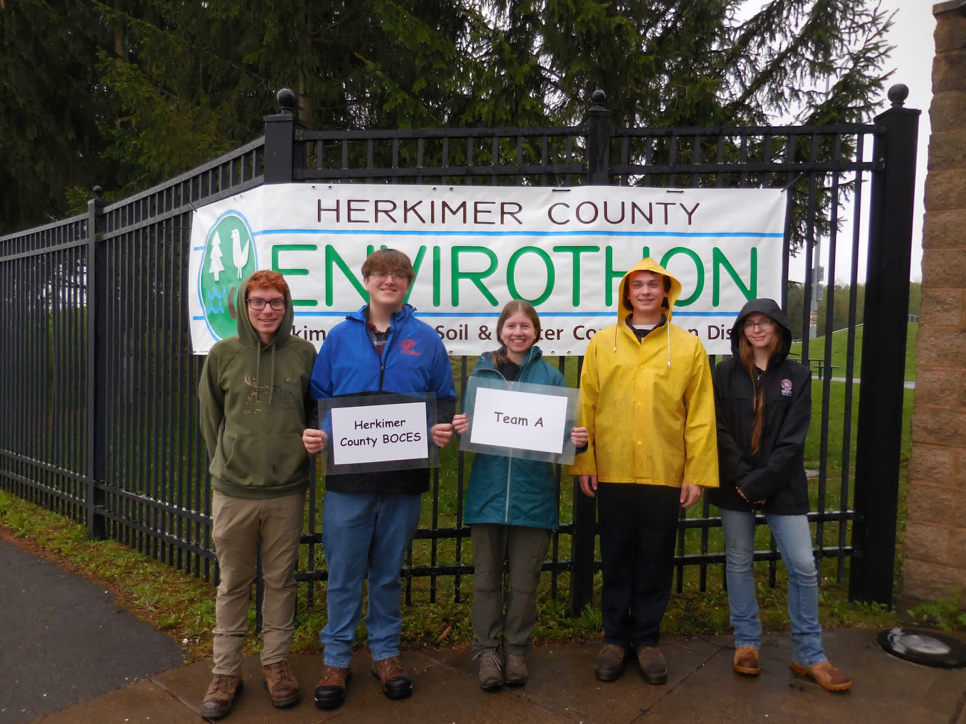 Four students posing together at Envirothon