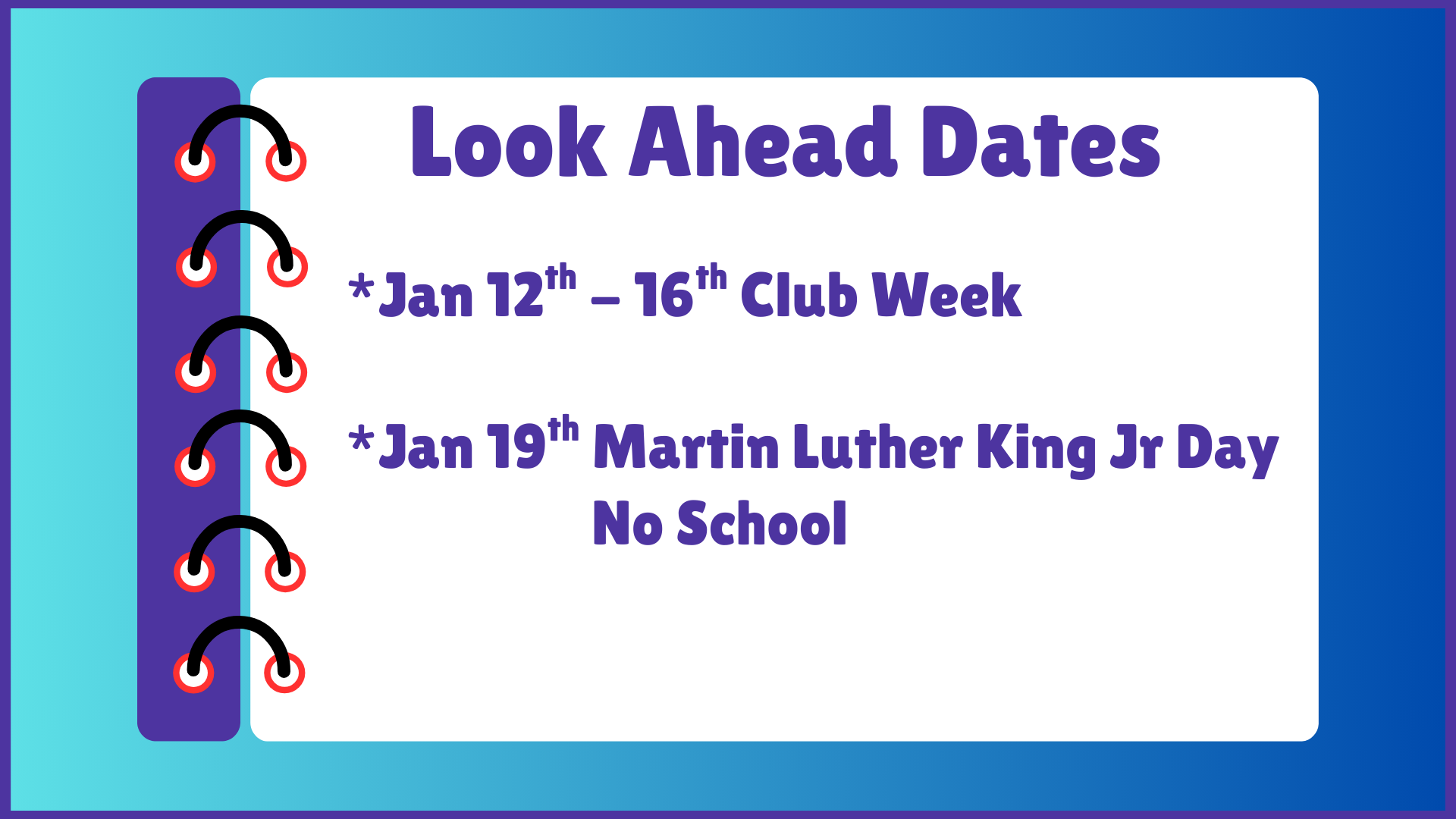 NDHS Look Ahead Dates