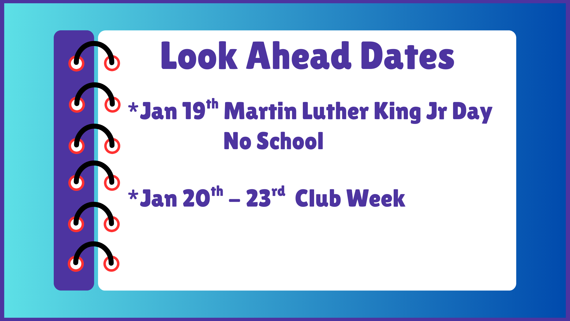 NDHS Look Ahead Dates