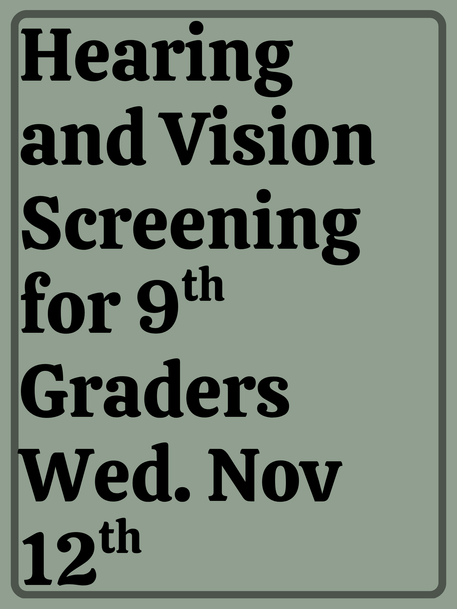 Hearing n Vision Screening