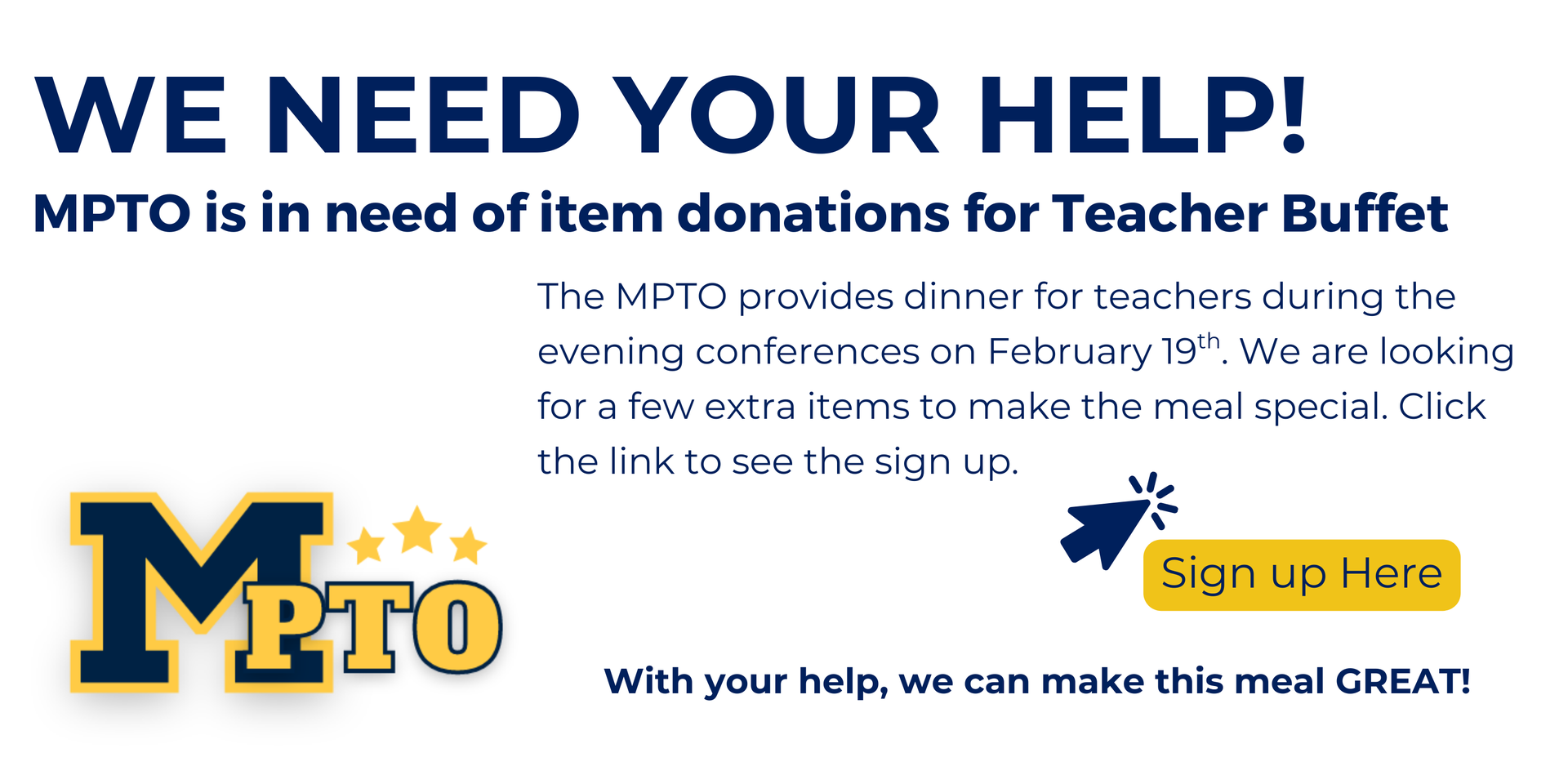 Donation for teacher buffet