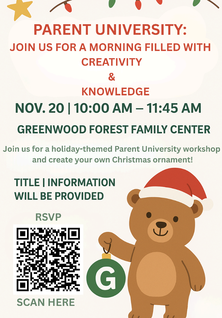 Christmas Bear with Parent University Info