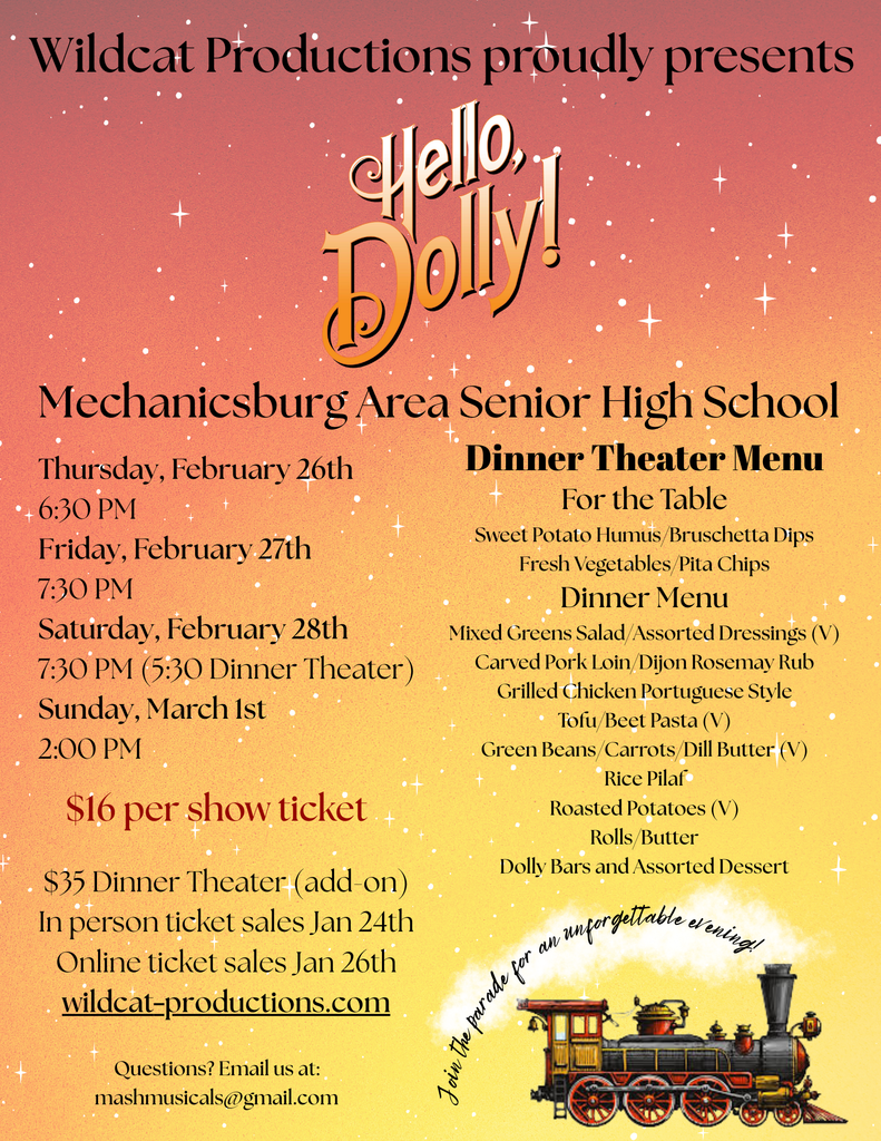Poster with details advertising musical ticket sales