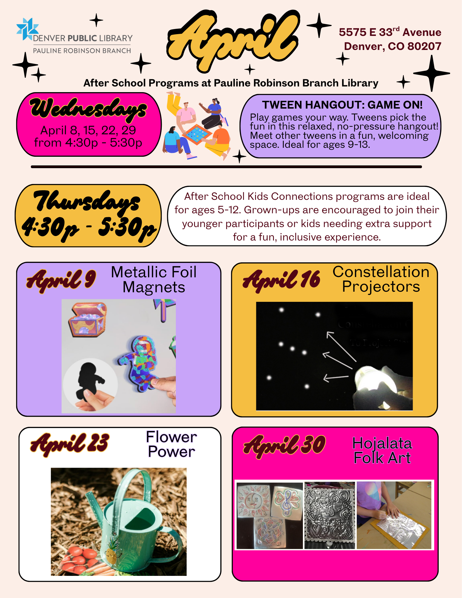 Flyer with the above information laid out