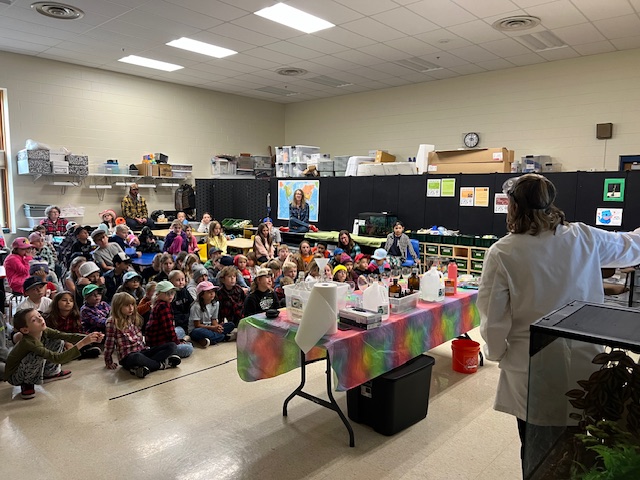 Students listen to Career Day presenter
