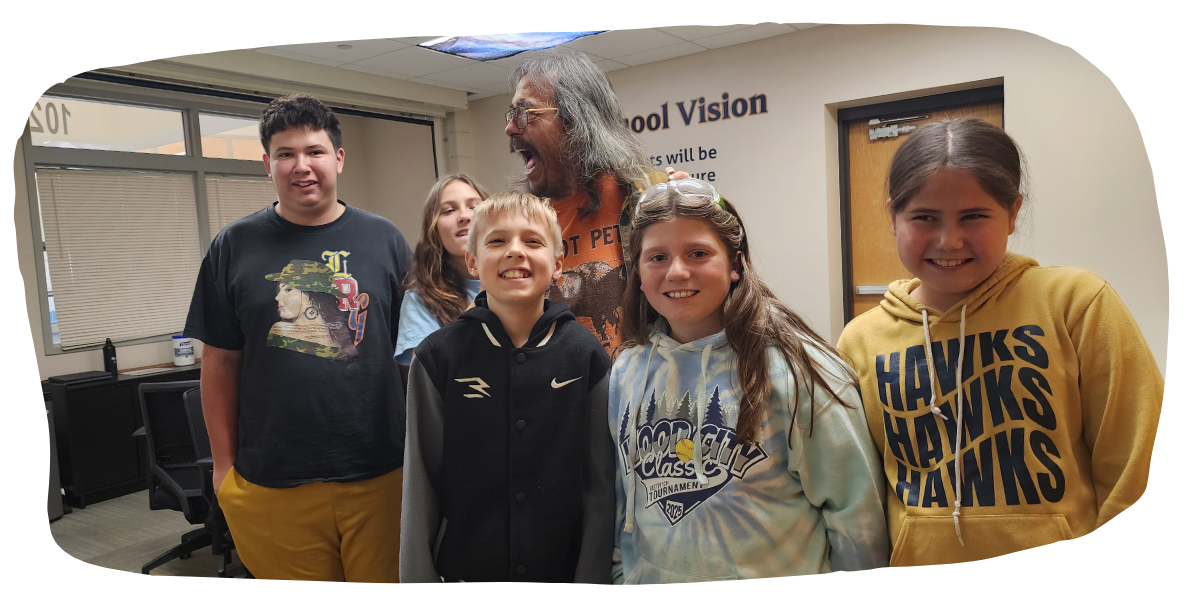 Students smiling in a group photo