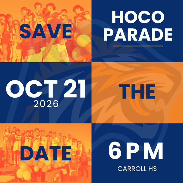 Four-part flyer, each part has different colored background. Text on flyer reads 