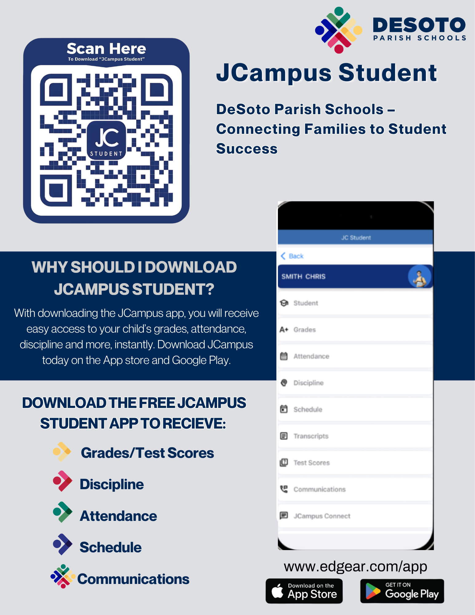 JCampus Parents Download the Free JCampus Student App to Access grades discipline attendance schedule communciations 