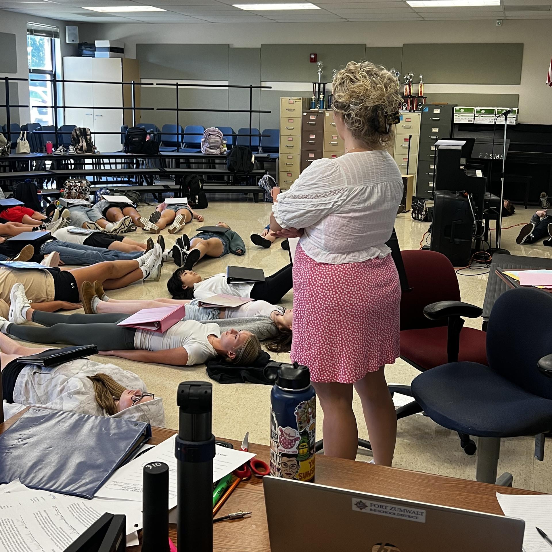 choir doing breathing skills