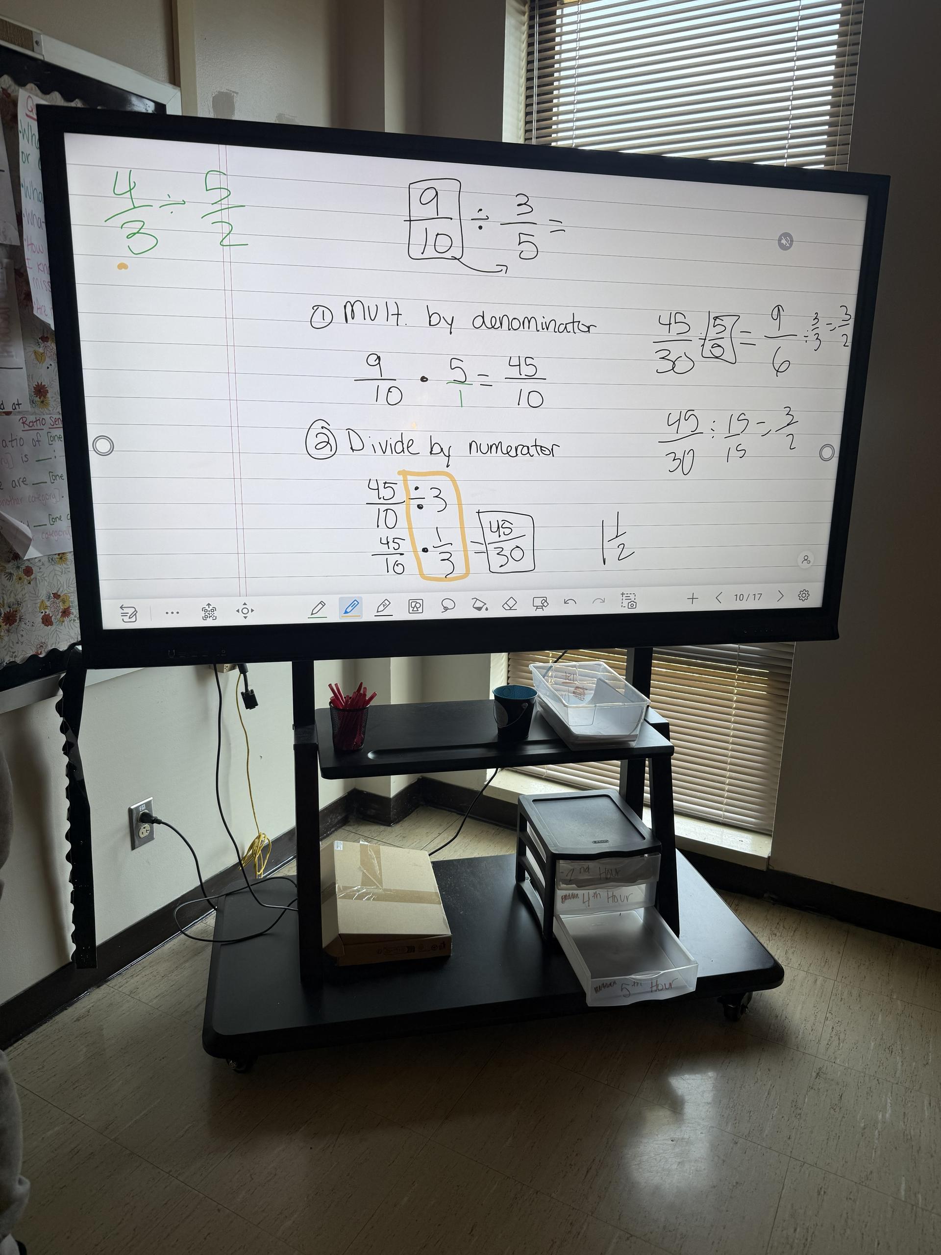 math work displayed on a TV