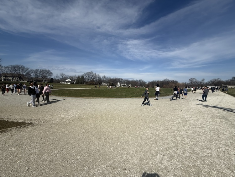 students on the track