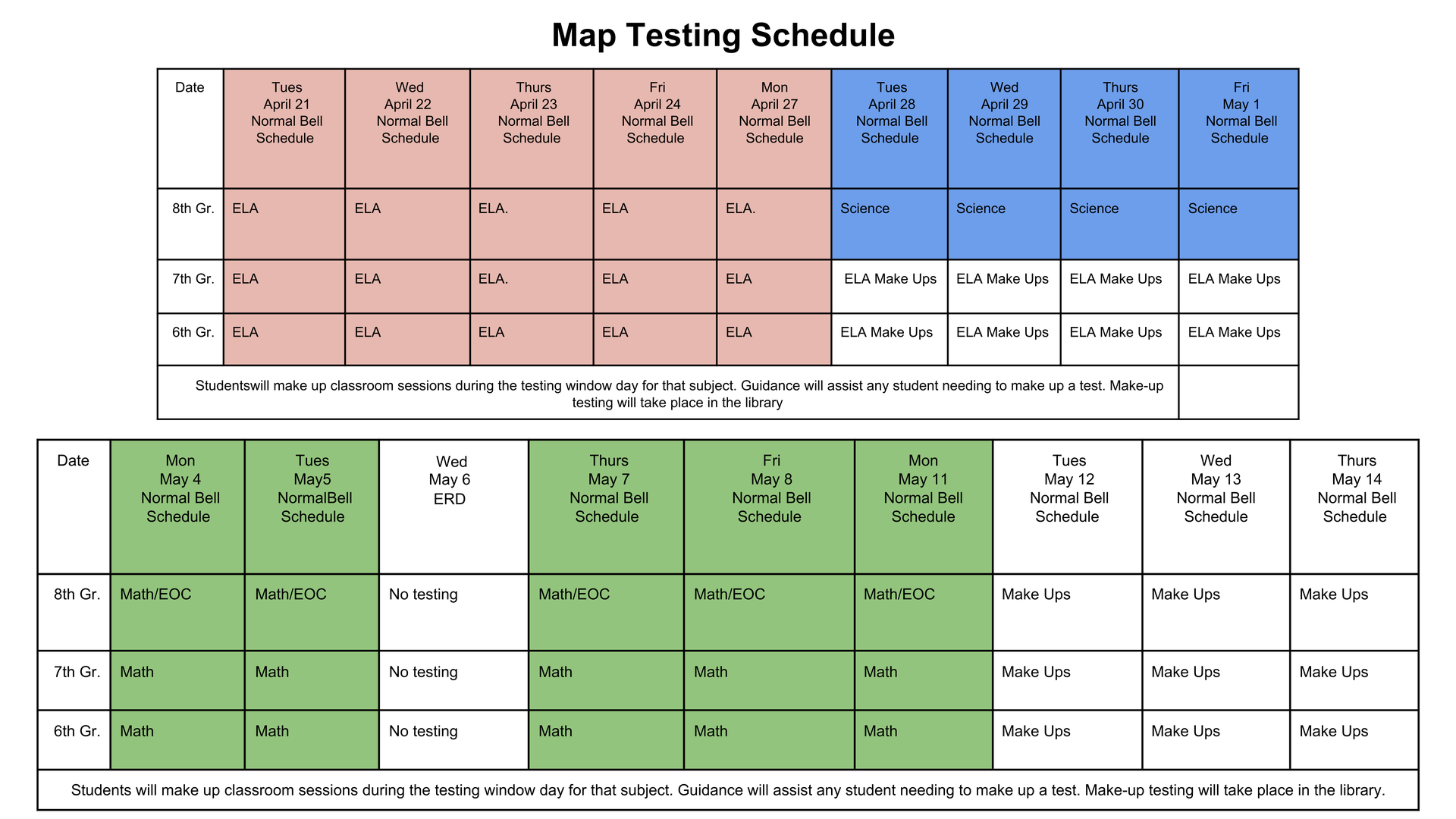map schedule 