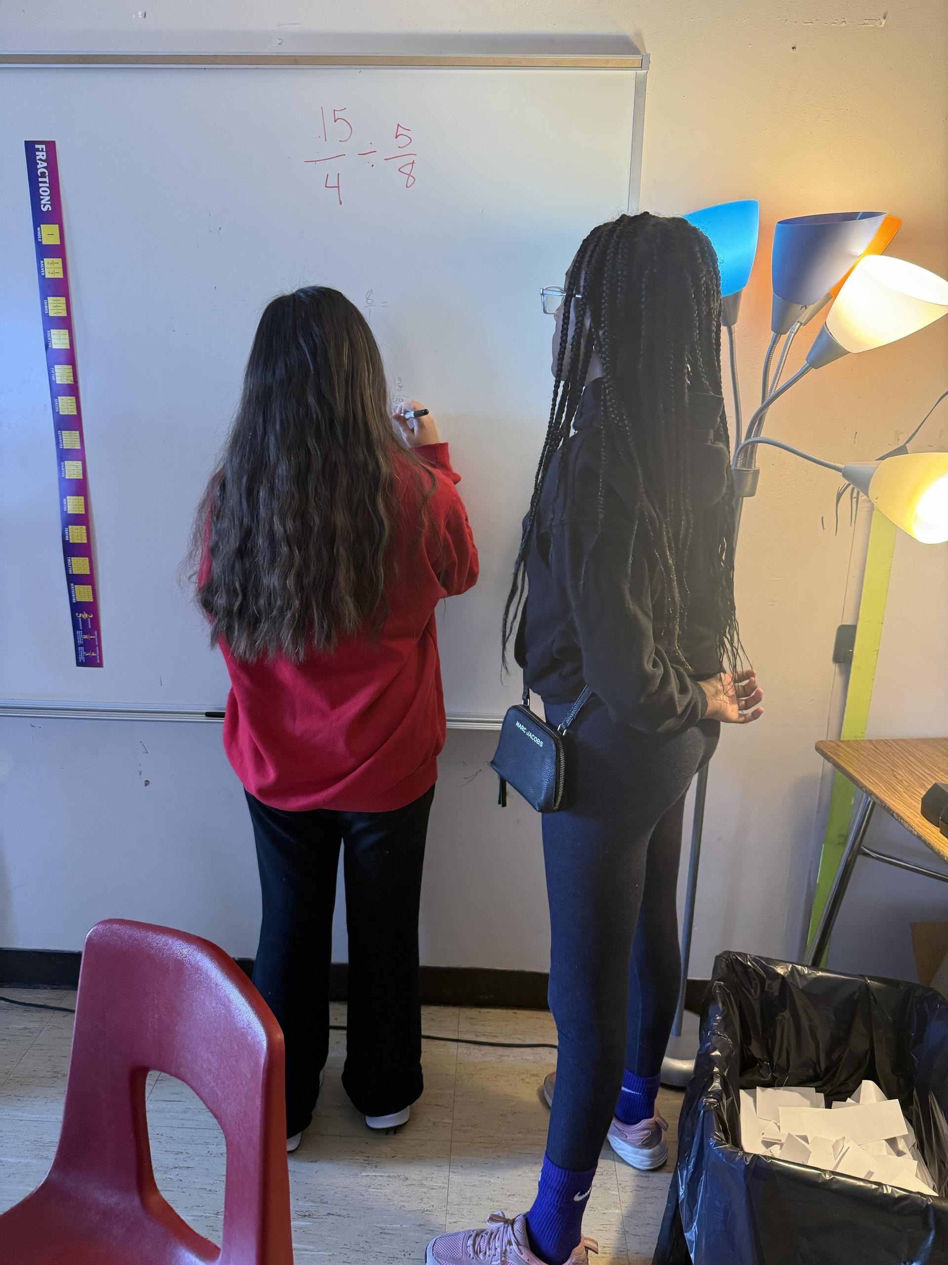 6th grade math at the white board