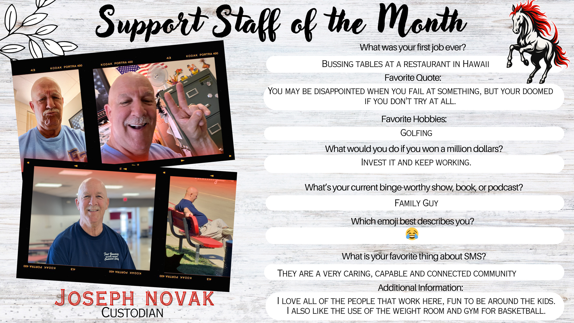 Support Staff of the month