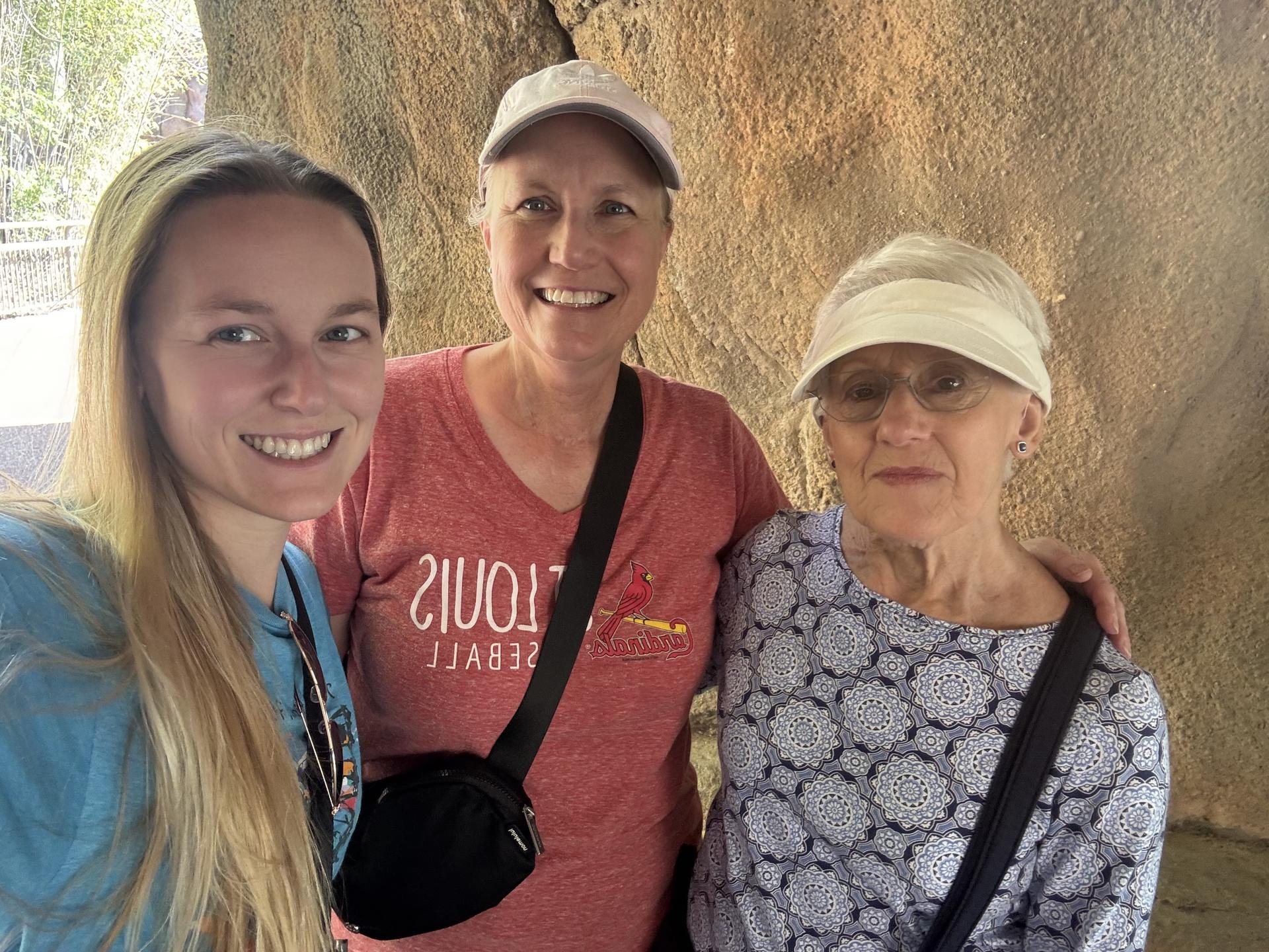 Mrs. Rayfield on a hike with daughter and mom