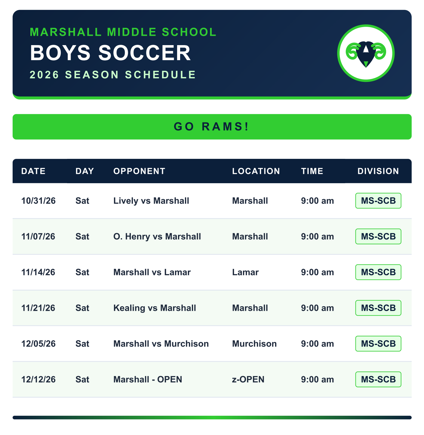 Football Schedule