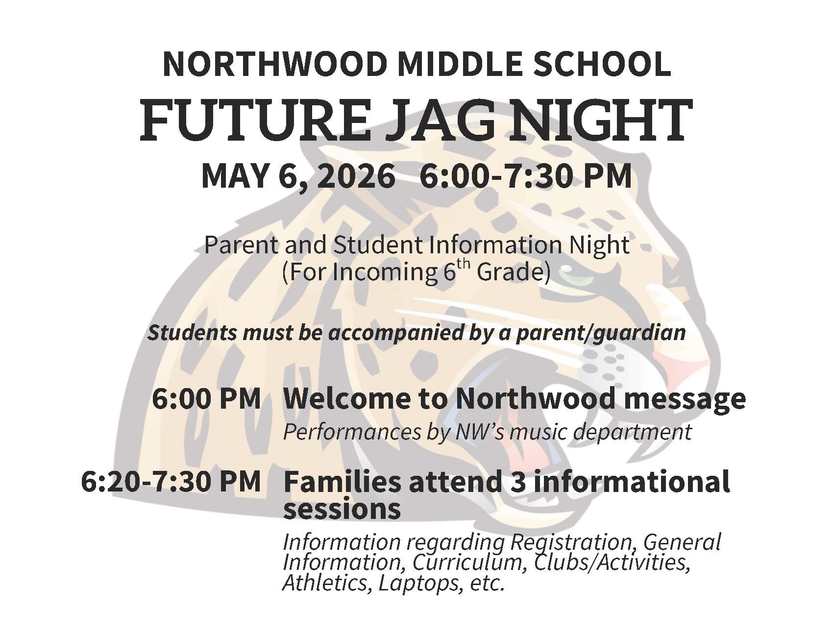Northwood - Future Jag Night - May 6, 5-7:30 PM
