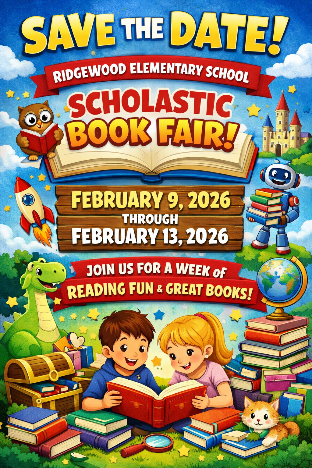Scholastic Book Fair February 9 through 13
