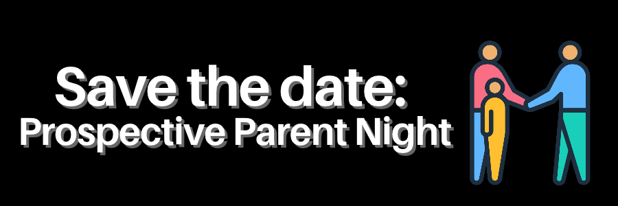 Decorative header: Prospective parent night, save the date