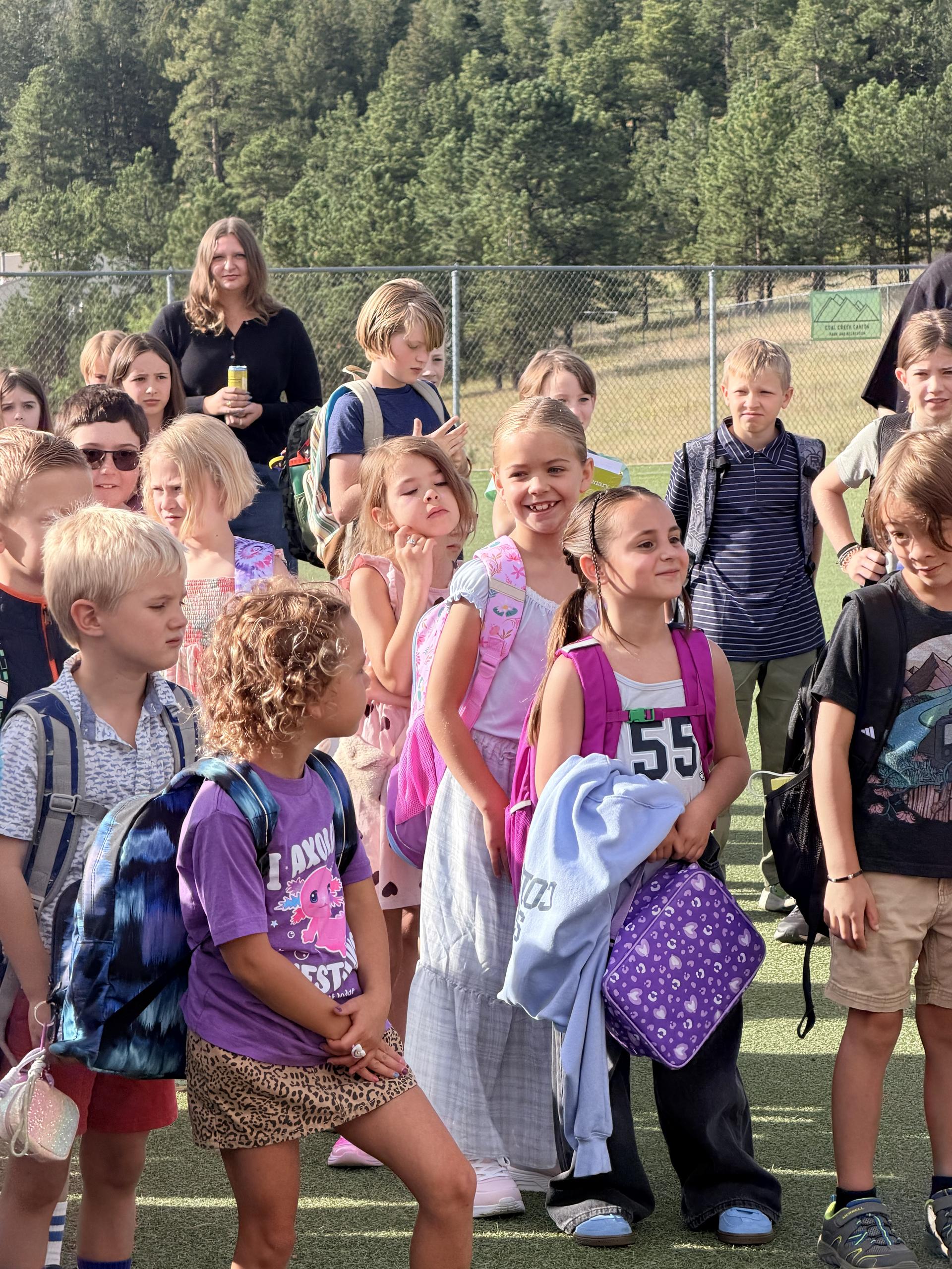 Image of students on the first day of school