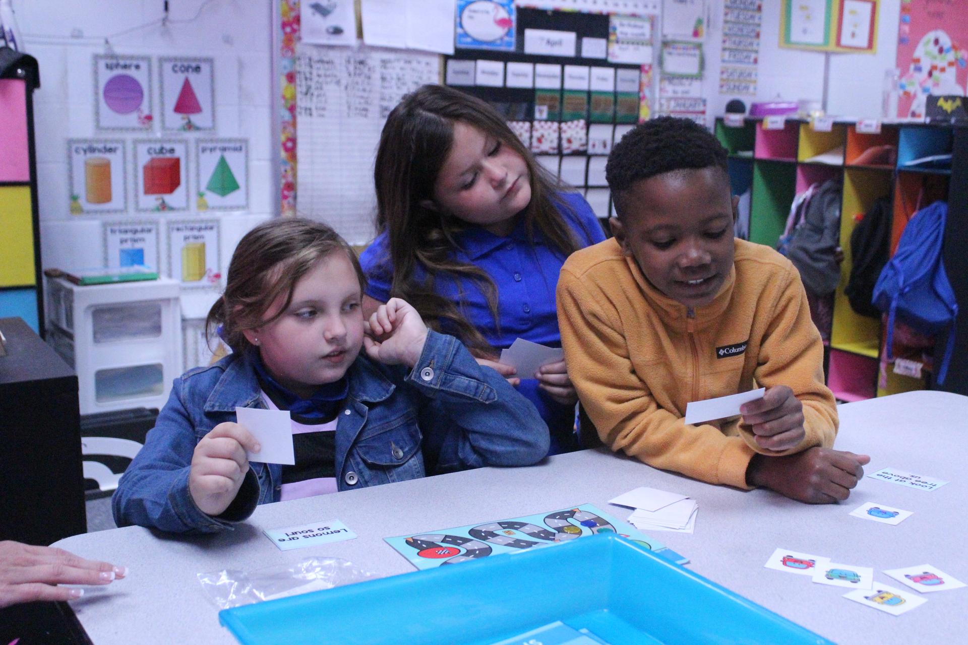 Students engaging in classroom activity 