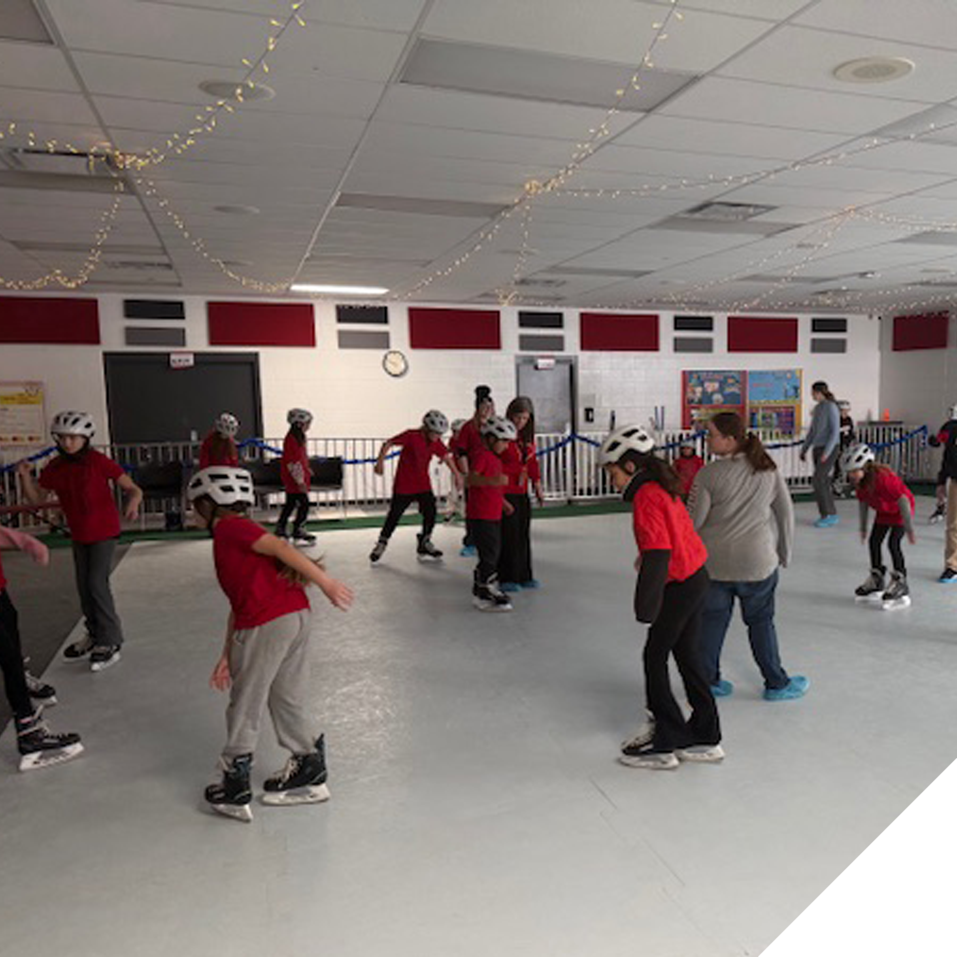 students ice skating