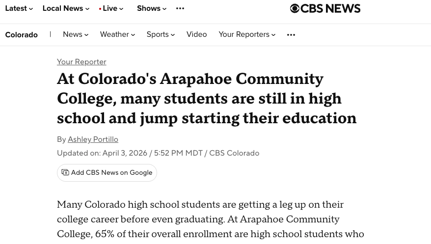 Screenshot of a CBS News article titled: 